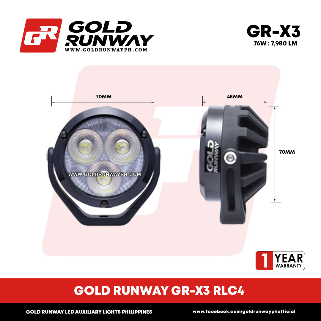 Gold Runway GR-X3 RLC4 76W 6300K 7980LM Motorcycle Lights