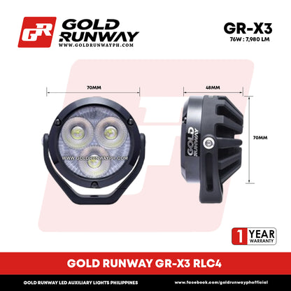 Gold Runway GR-X3 RLC4 76W 6300K 7980LM Motorcycle Lights