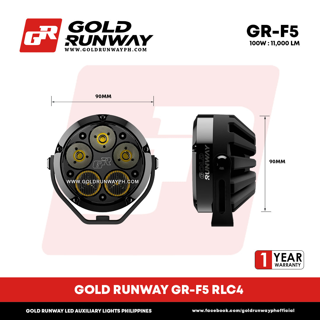 Gold Runway GR-F5 RLC4 100W 6300K 11000LM Motorcycle Lights