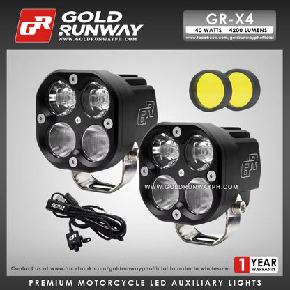 Gold Runway GR-X4 Combo 40W 6000K 4200LM Motorcycle Lights
