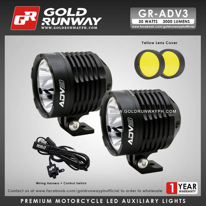 Gold Runway GR-ADV3 Spot 30W LED Motorcycle Lights