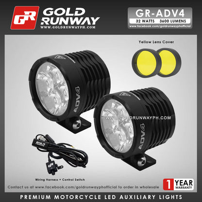 Gold Runway GR-ADV4 Spot 32W 6000K 3600LM Motorcycle Lights