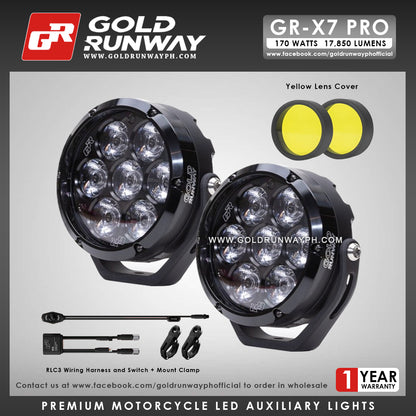 Gold Runway GR-X7 PRO RLC3 170W 6300K 17850LM Motorcycle Lights
