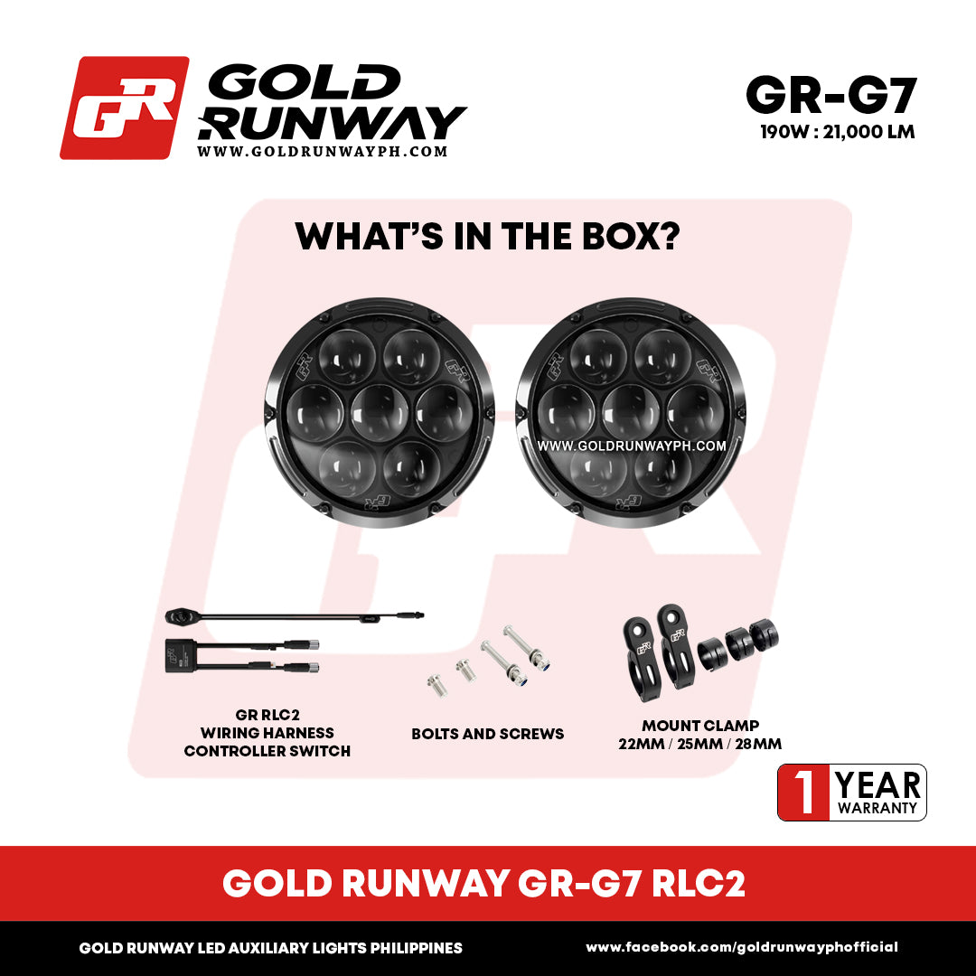 Gold Runway GR-G7 190W 6300K 21000LM Motorcycle Lights
