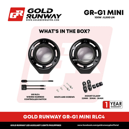 Gold Runway GR-G1 Mini RLC4-2 100W 6300K 8,000LM Motorcycle Lights