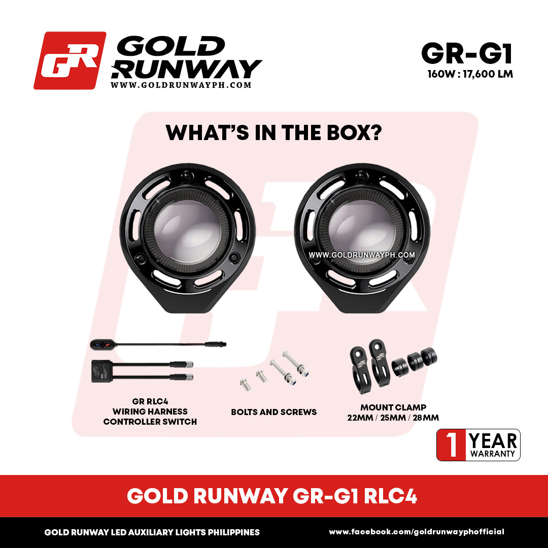Gold Runway GR-G1 RLC4-2 160W 6300K 17600LM Motorcycle Lights