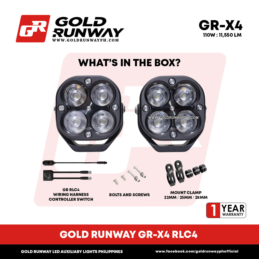 Gold Runway GR-X4 RLC4 110W 6300K 11550LM Motorcycle Lights
