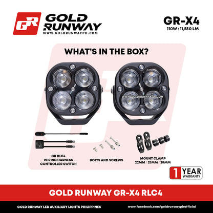 Gold Runway GR-X4 RLC4 110W 6300K 11550LM Motorcycle Lights