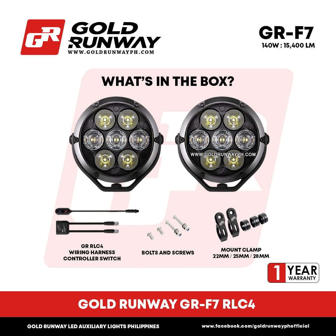 Gold Runway GR-F7 RLC4 140W 6300K 11000LM Motorcycle Lights