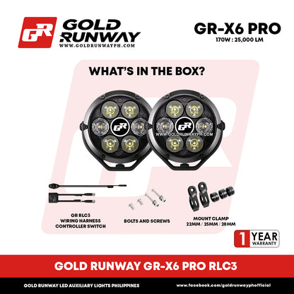 Gold Runway GR-X6 PRO RLC3 170W 6300K 25000LM Motorcycle Lights