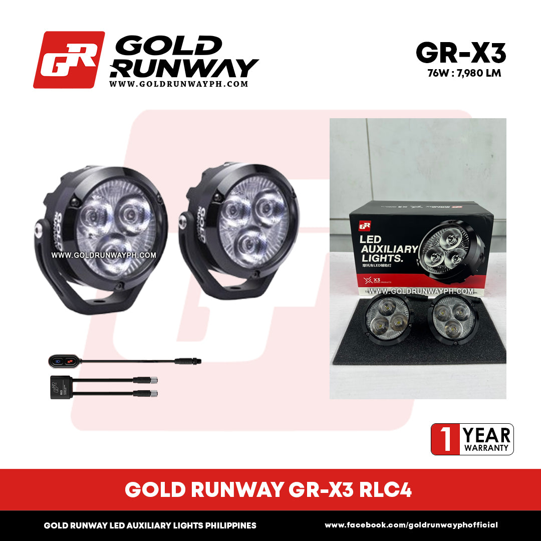 Gold Runway GR-X3 RLC4 76W 6300K 7980LM Motorcycle Lights