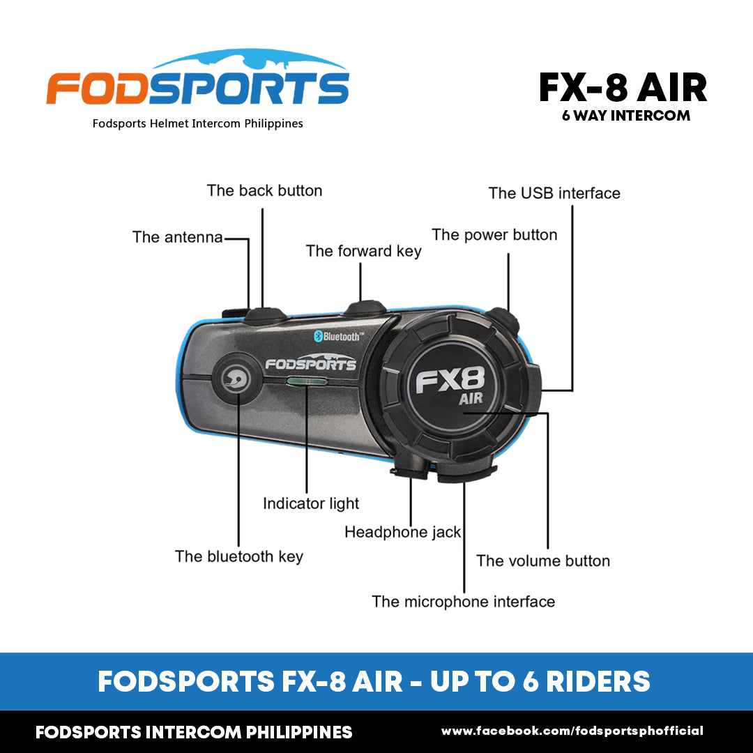 Fodsports FX-8 AIR Motorcycle Helmet Bluetooth Intercom