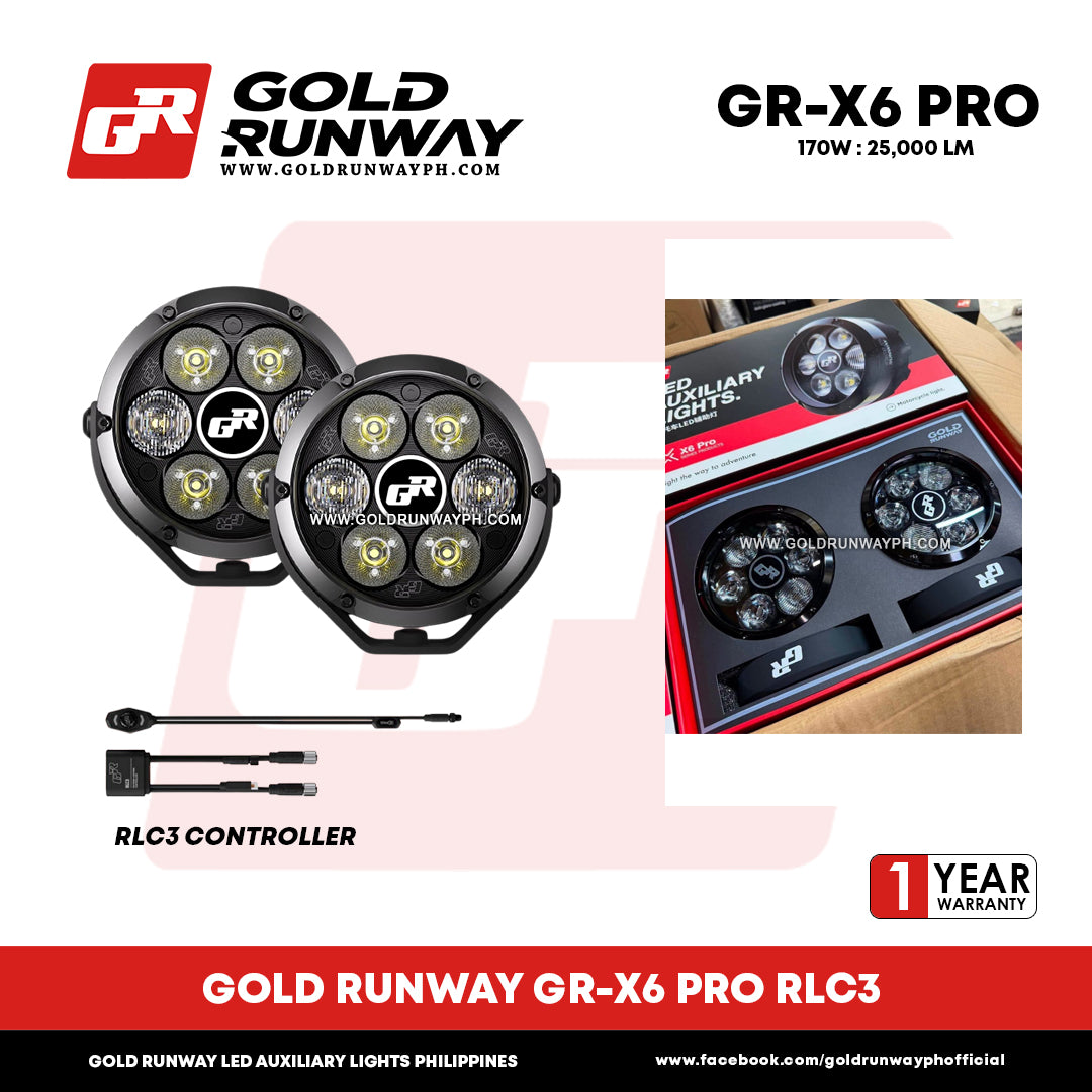 Gold Runway GR-X6 PRO RLC3 170W 6300K 25000LM Motorcycle Lights