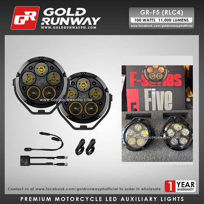 Gold Runway GR-F5 RLC4 100W 6300K 11000LM Motorcycle Lights
