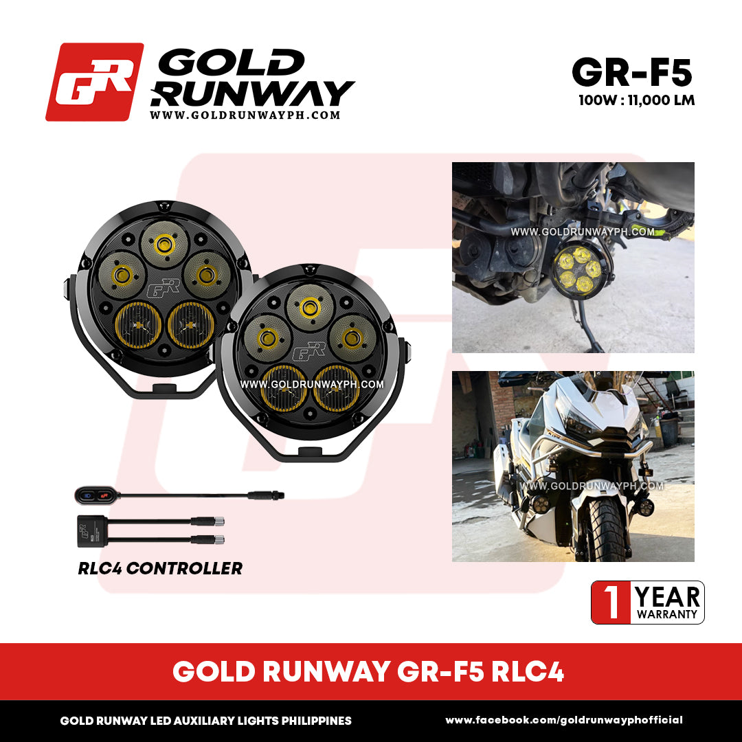 Gold Runway GR-F5 RLC4 100W 6300K 11000LM Motorcycle Lights