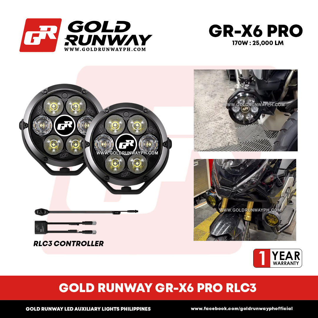 Gold Runway GR-X6 PRO RLC3 170W Motorcycle Lights