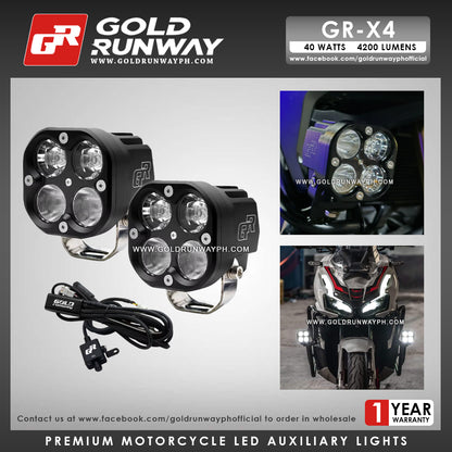 Gold Runway GR-X4 Combo 40W 6000K 4200LM Motorcycle Lights