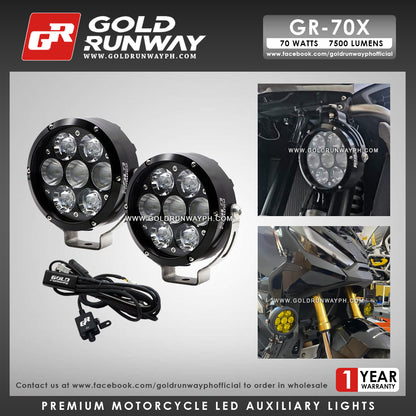 Gold Runway GR-70X Combo 70W 6000K 7500LM Motorcycle Lights