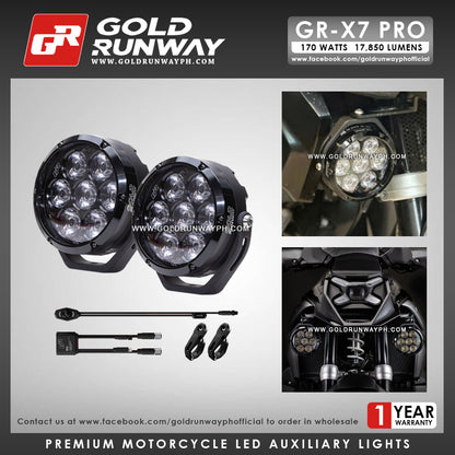 Gold Runway GR-X7 PRO RLC3 170W 6300K 17850LM Motorcycle Lights
