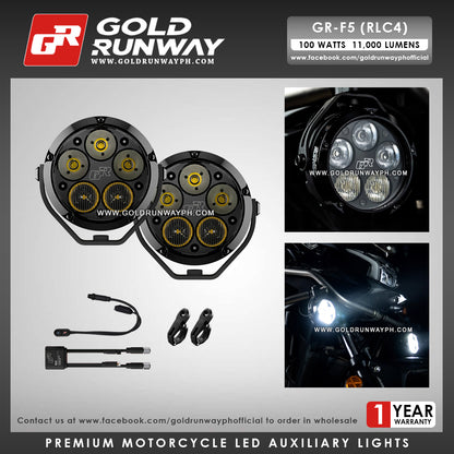 Gold Runway GR-F5 RLC4 100W 6300K 11000LM Motorcycle Lights
