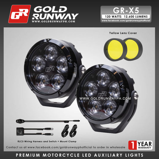 Gold Runway GR-X5 RLC3 120W 6300K 12600LM Motorcycle Lights